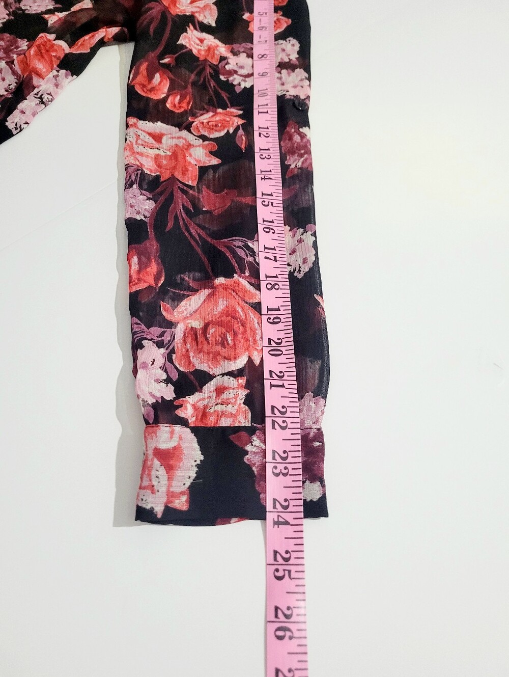 Kut From The Kloth Floral Sheer Blouse Women's Large Button Front Long Sleeve - Picture 10 of 11